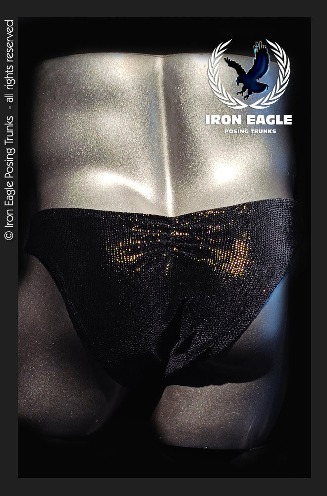 Pro Classic Physique Trunks - 1.5'' Black Lizard Skin Velvet