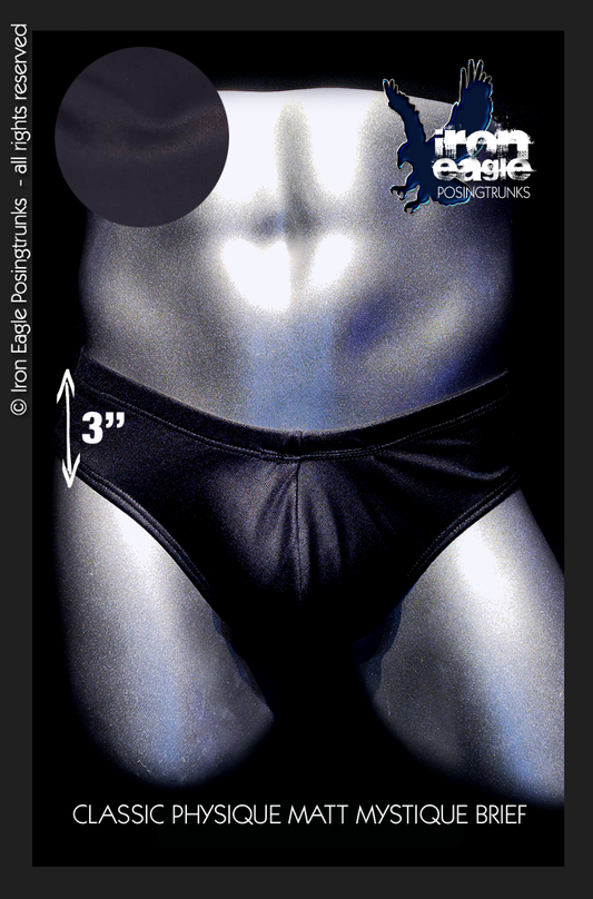 Iron Eagle Classic Physique Briefs - 3'' Black Matt Mystique©