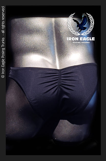 Pro Classic Physique Trunks - 1.5'' Black Italian Satin Lycra
