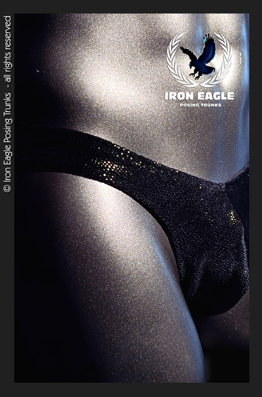 Pro Classic Physique Trunks - 1.5'' Black Lizard Skin Velvet