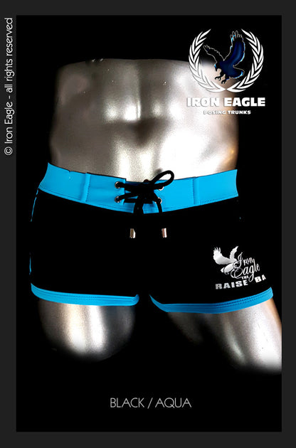 Low Rise Trunks - Black/Aqua