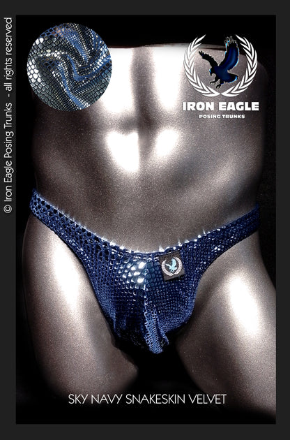 Velvet Snakeskin Sky Navy