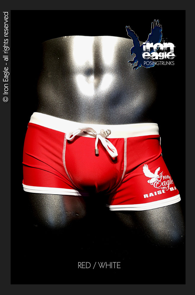 Iron Eagle Low Rise Trunks - red/white
