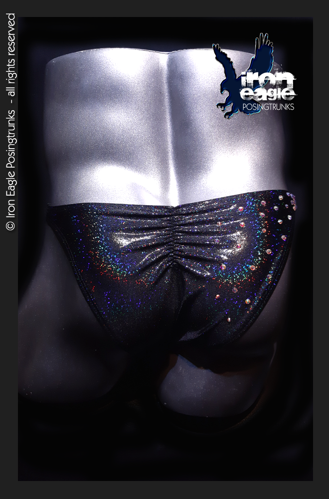 Iron Eagle Posing Trunks - Crystallised Black Hologram Mystique©