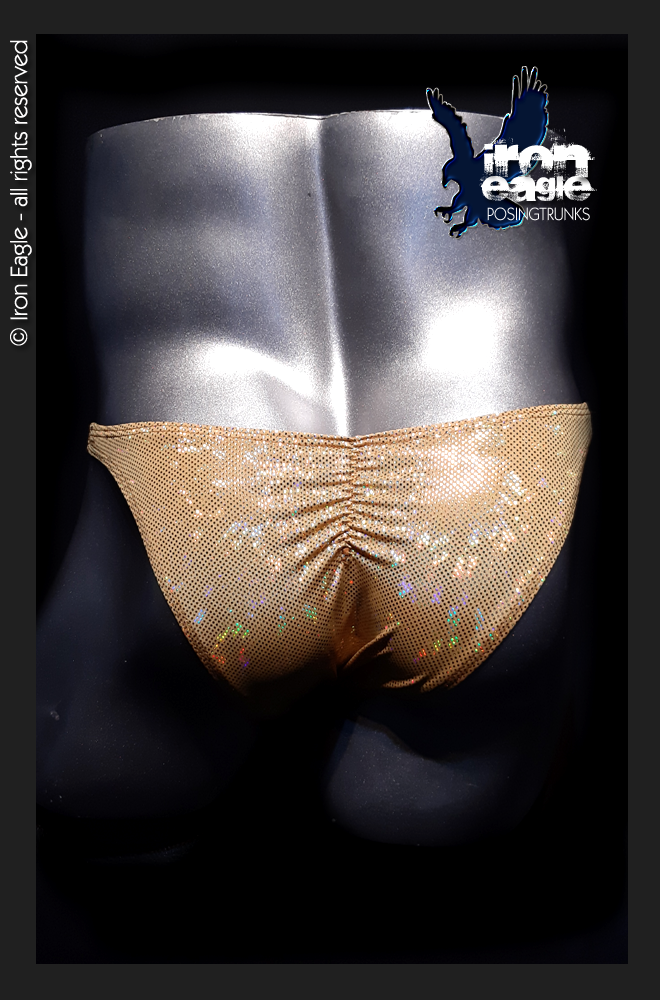 Iron Eagle Posing Trunks - Gold Ice Chip Mystique©
