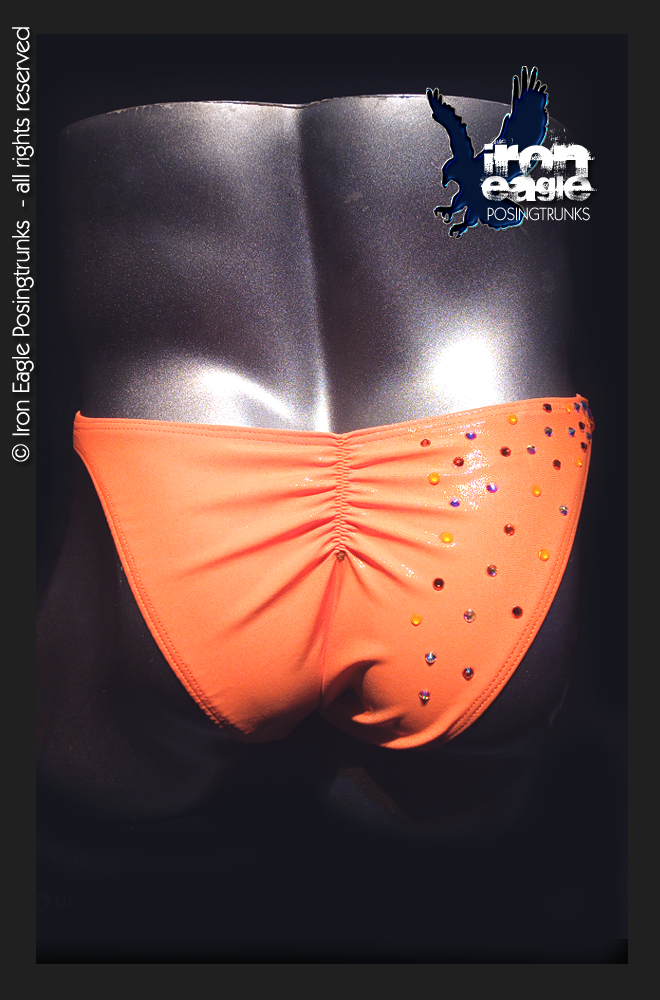 Iron Eagle Posing Trunks -  NEON Orange Crystallised Mystique©