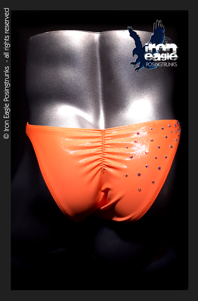 Iron Eagle Posing Trunks - Crystallised  NEON Orange Mystique©