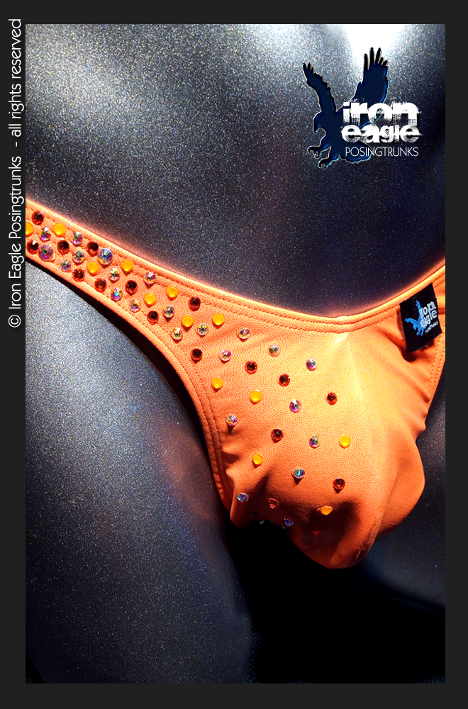 Iron Eagle Posing Trunks -  NEON Orange Crystallised Mystique©