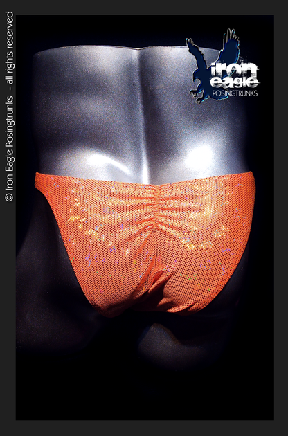 Iron Eagle Posing Trunks - Orange Ice Chip Mystique©