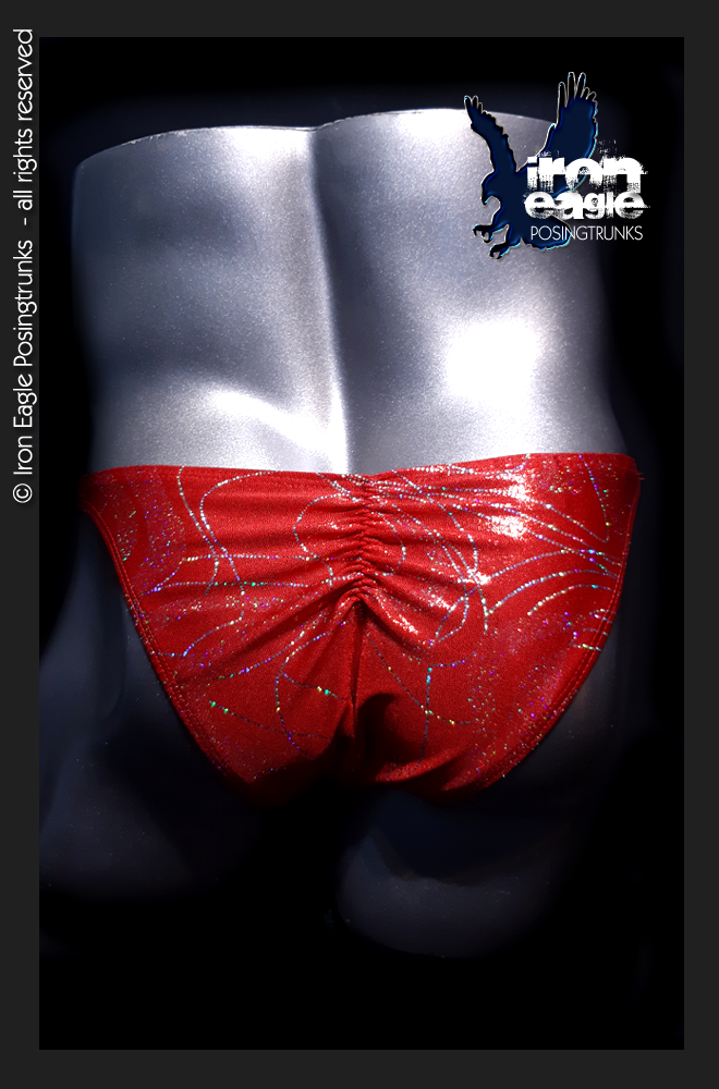 Iron Eagle Posing Trunks - Red Swirl Mystique©